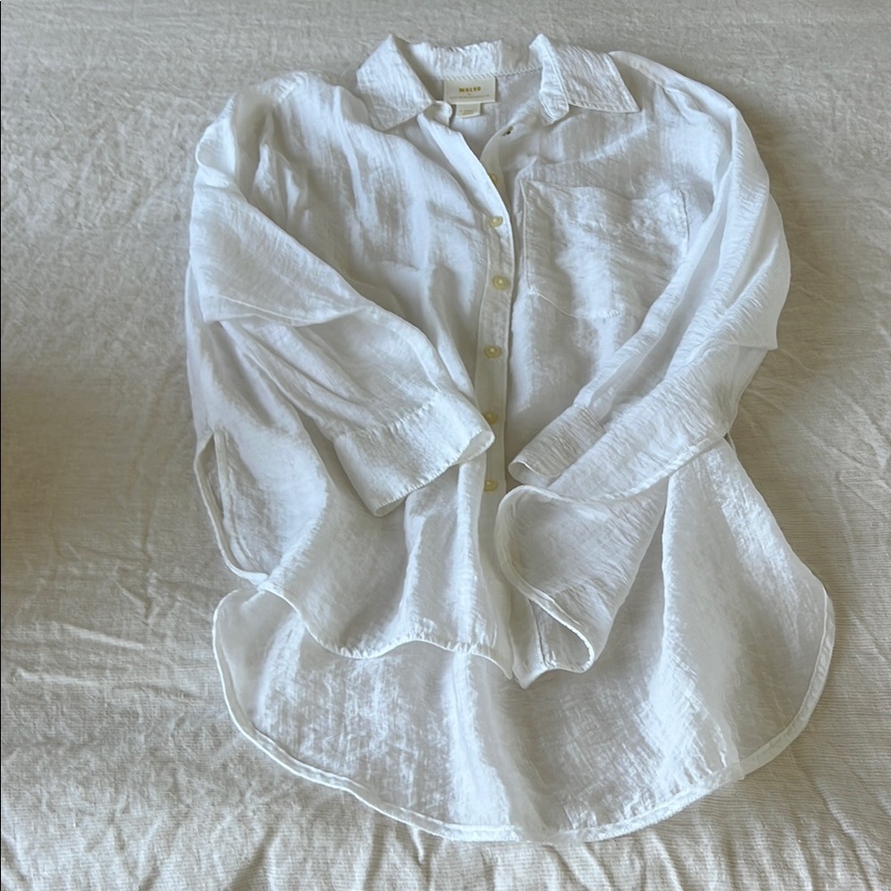 Anthropologie White Blouse Elegant Top